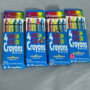 Vintage Peachtree Playthings Bright Color Crayons 4 Count Lot of‎ 4 New